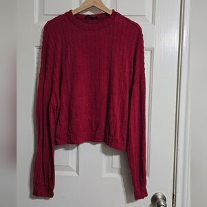 SHEIN Red Cowl Neck Sweater
